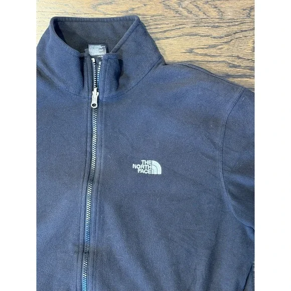 The North Face Fleece Zip-Up Jacket Large Black TNF Men Adult - Picture 1 of 8